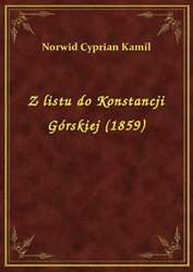: Z listu do Konstancji Górskiej (1859) - ebook