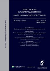 : Zeszyty Naukowe Uniwersytetu Jagiellońskiego. Prace z Prawa Własności Intelektualnej - e-wydanie – 1/2024